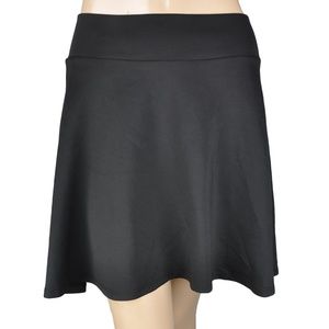 Volume Black A-Line High Low Stretch Skirt